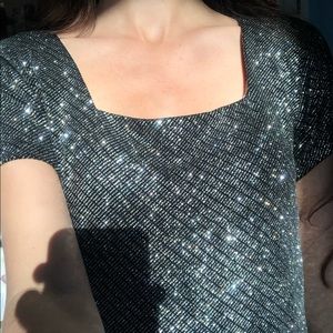 VTG Shimmer Metallic Silver Top NWT